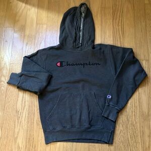 Champion Men's Black Hoodie Sweatshirt
